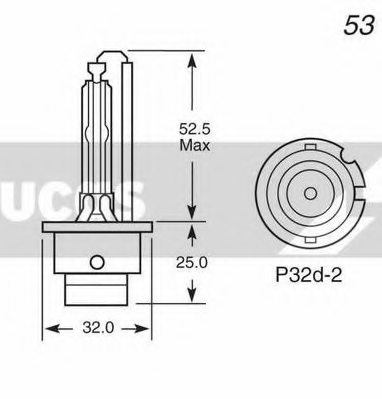 LUCAS ELECTRICAL LLD2S Bulb, headlight